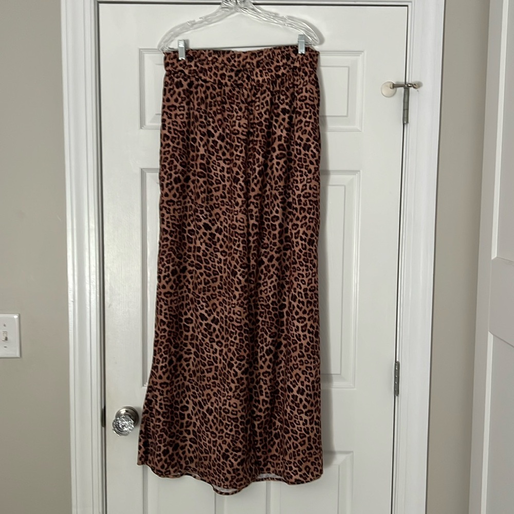 Summersalt The Perfect Palazzo Pants XL Tan Black Leopard Animal Beach